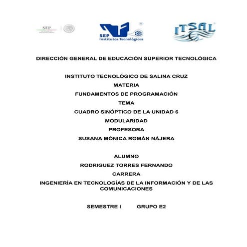 Cuadro sinoptico unidad 6