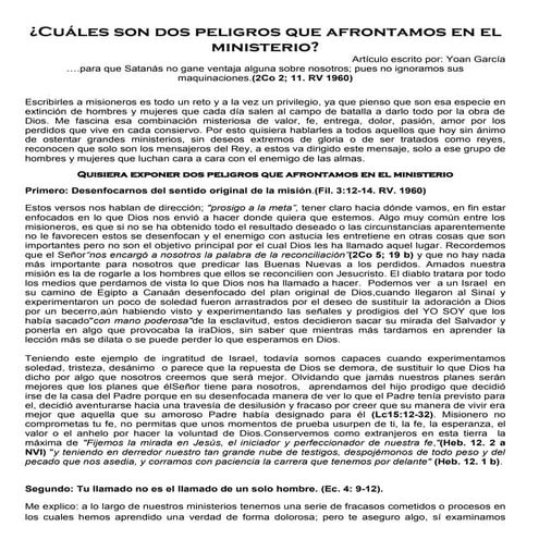 Cuales son-dos-peligros-que-afrontamos-en-el-ministerio