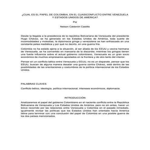 Cual es el papel de colombia