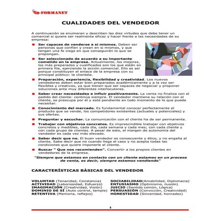Cualidades delvendedor