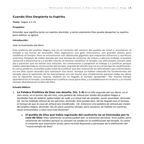 Cuando dios despierta tu espíritu