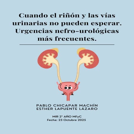 Cuando el riñón y las vías urinarias no pueden esperar. Urgencias nefro-uroló...