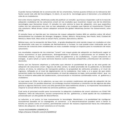 A propósito de la adopción de Smart solutions