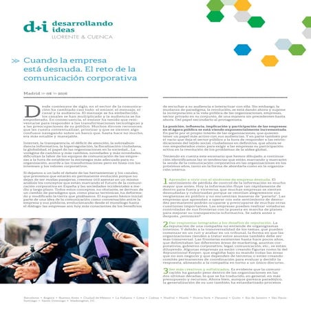 Cuando la empresa está desnuda. El reto de la comunicación corporativa