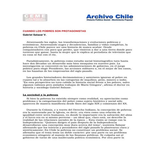 Cuando los pobres son protagonistas