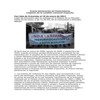 Cuarta declaración de historiadores...