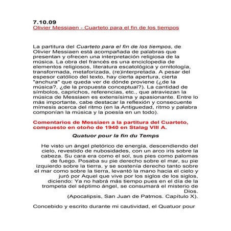 Cuarteto Para El Fin De Los Tiempos Pdf