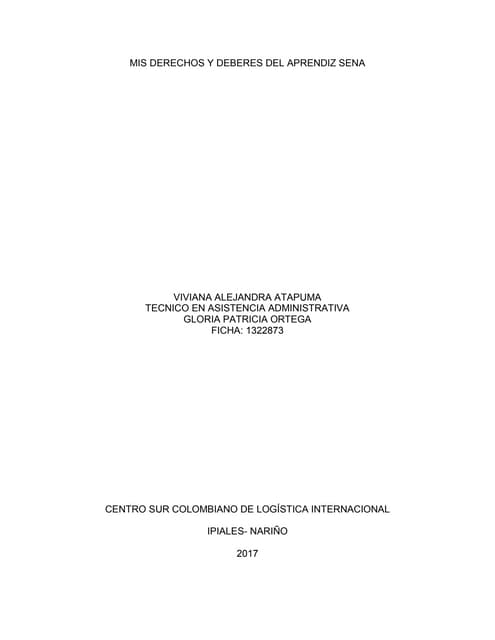 MIS DERECHOS Y DEBERES COMO APRENDIZ