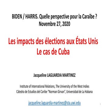 Les impacts des élections aux États Unis : Le cas de Cuba