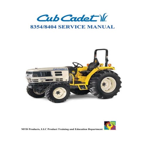 Cub cadet 8454 tractor service repair manual | PDF