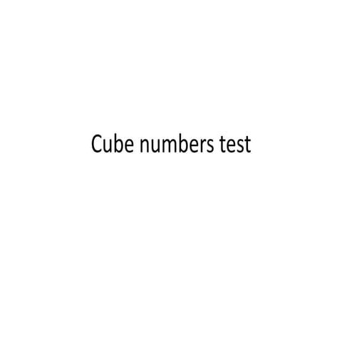 Qwizdom  - Cube numbers test