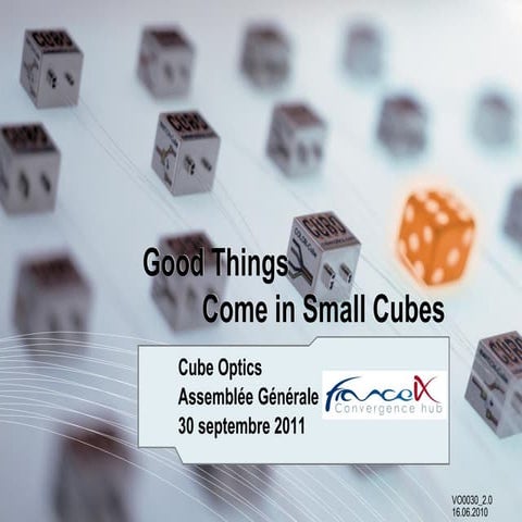 Cube optics - AG France IX - 30 Septembre 2011 | PDF