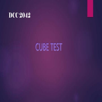 Cube test REPORT - DCC2042