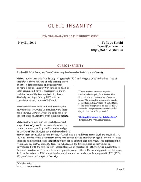 Cubic Insanity