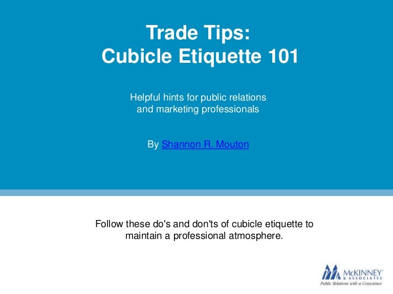 Cubicle Etiquette 101