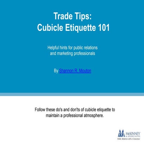 Cubicle Etiquette 101