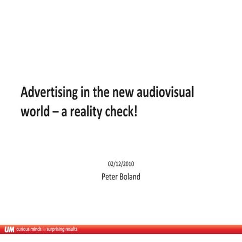 Jornada CÚbicS: Advertising in the new audiovisual world, a reality check! - ...