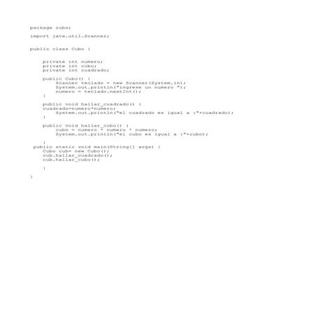 Cubo y cuadrado java