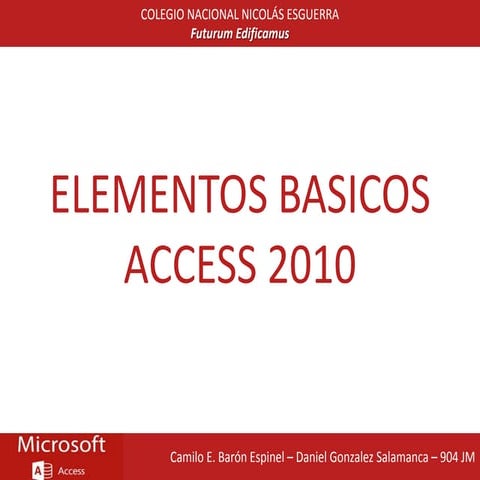 elementos basicos de access | PPTX