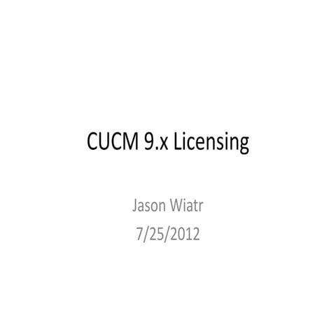 Cucm 9.x licensing