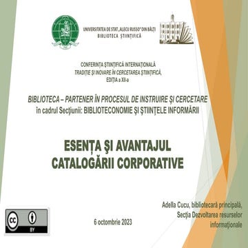 CUCU, Adella. Conceptul și esența catalogării corporative