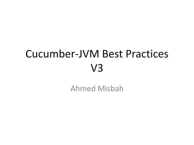 Cucumber jvm best practices v3