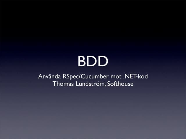 Cucumber mot .NET-kod
