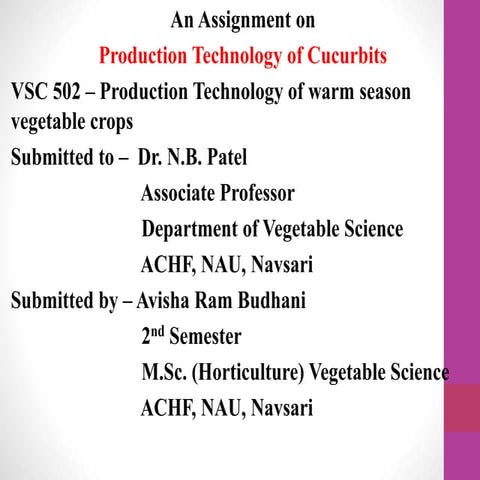 production technology of cucurbits
