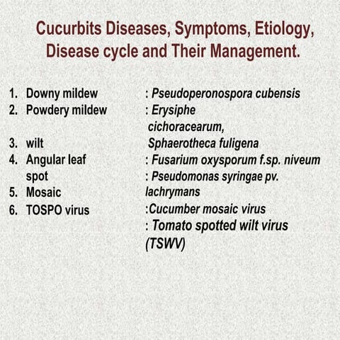 Diseases of Cucurbits 