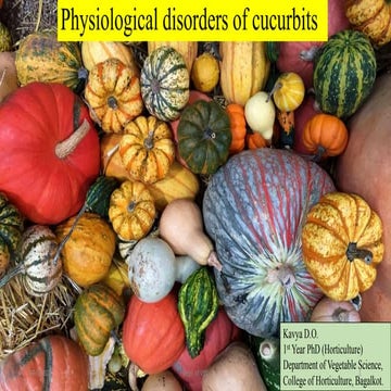 Cucurbits Physiological disorders. Cucurbitaceae