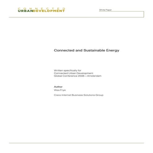 Connected and Sustainable Energy Whitepaper