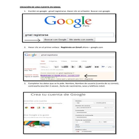 Manual para crear cuenta gmail cpw | PDF