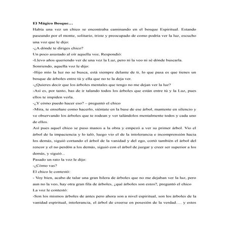 Cuento   el magico bosque