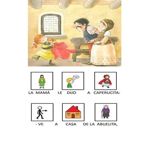 Cuento caperucita roja con pictogramas