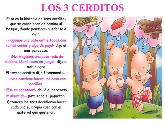 Cuento de los tres cerditos en inglés | PDF