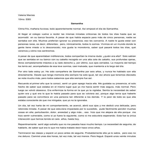 Cuento de Valeria Macías - 10mo Basica