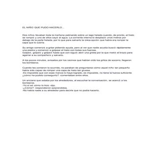 Cuento: El niño que pudo hacerlo