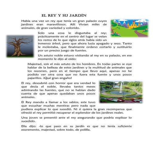 Cuento el rey y su jardin em