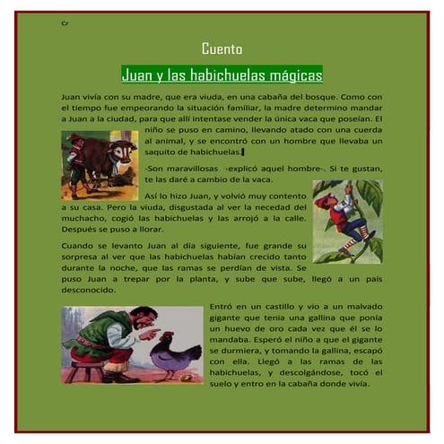 Cuento juan y las habichuelas magicas