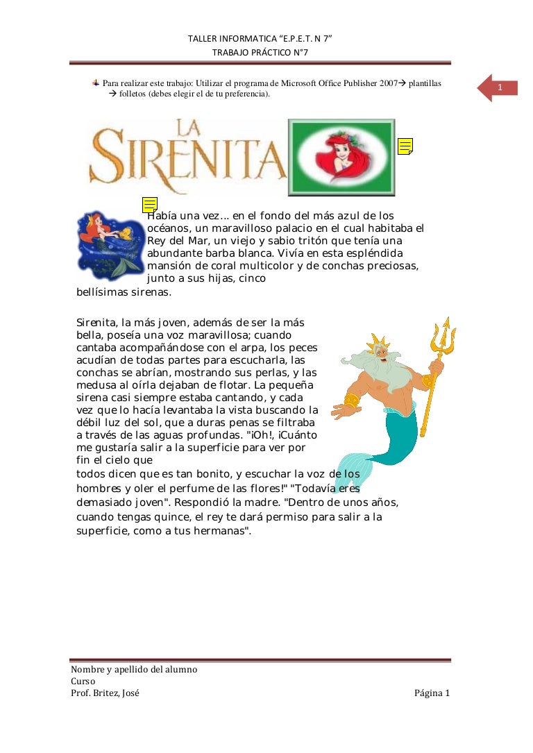 Cuento La Sirenita