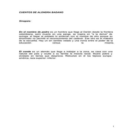 Cuentos de Alondra Badano