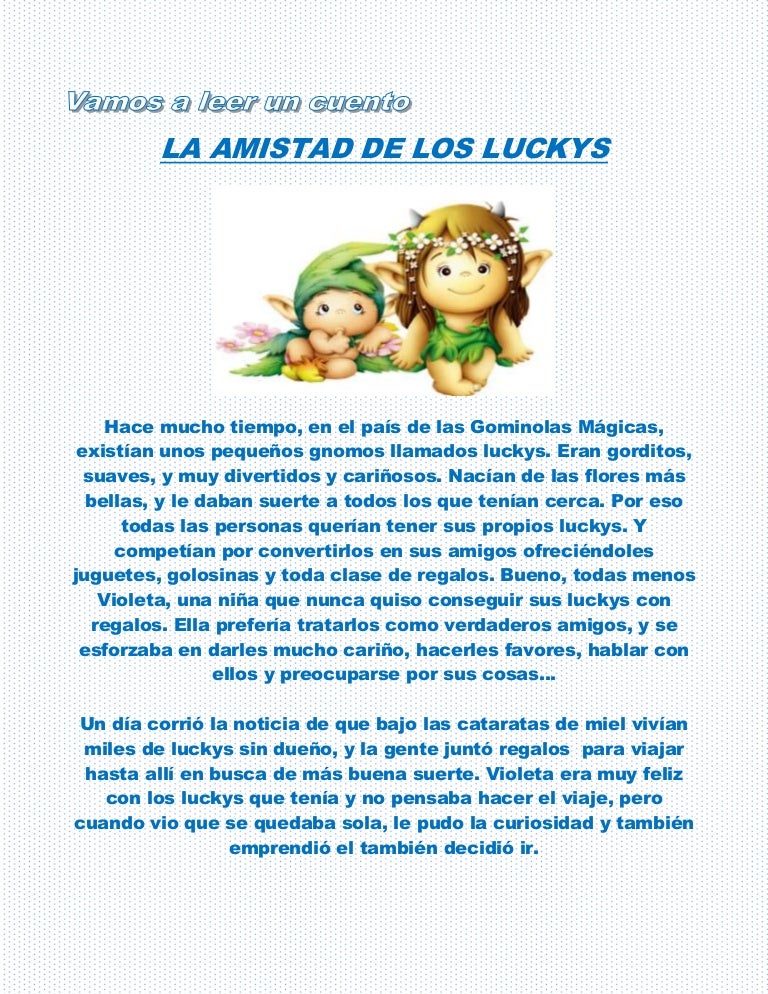 Cuento sobre la amistad Cuento sobre la amistad