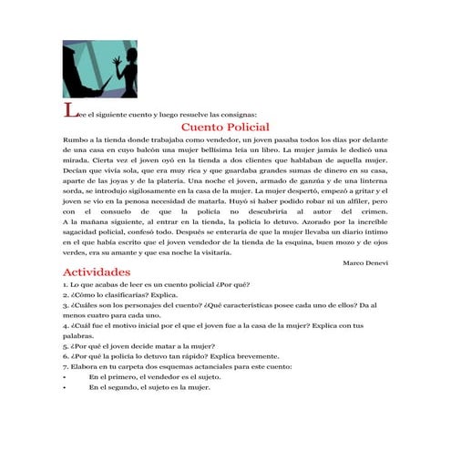 Cuentos policiales con consignas para 2do año 