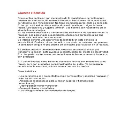 Cuentos Realistas