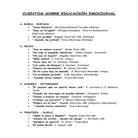 Cuentos sobre educación emocional