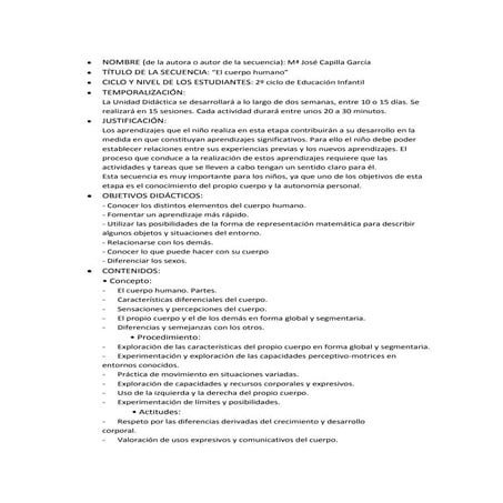 Cuerpo humano(secuencia didáctica)