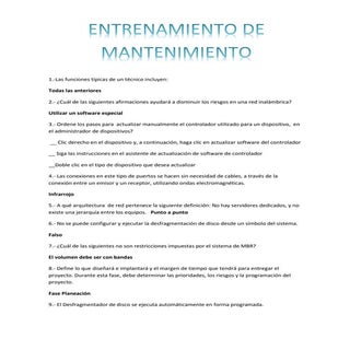 CUESTIONARIO DE MANTENIMIENTO 