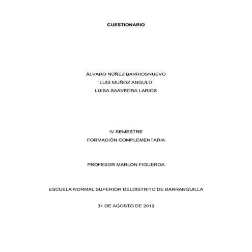 Cuestionario