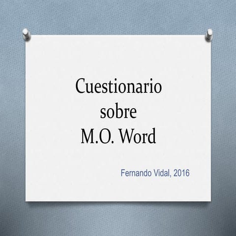 Cuestionario sobre Microsoft Office Word