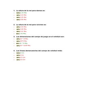 Cuestionario semana 1 voleibol